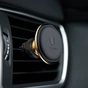 Універсальний автотримач Baseus Magnetic with cable clip (на решітку) golden (SUGX-A0V) - зменшене зображення 3