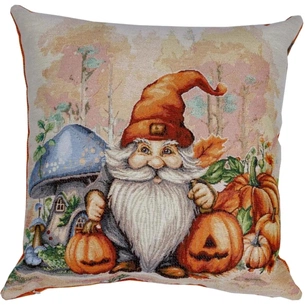 Подушка Прованс гобеленова Гарбузові гноми з синім грибом 45х45 см (036206) зображення 1