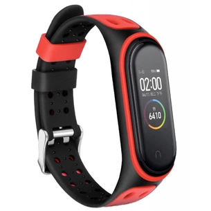 Ремінець до фітнес браслета BeCover Colour Style для Xiaomi Mi Smart Band 5 Black-Red (705157) зображення 1