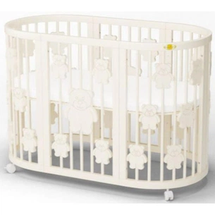 Ліжечко Ingvart SMART BED OVAL з ведмедиками молочний (2369001) зображення 1