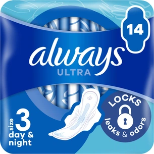 Гігієнічні прокладки Always Ultra Day&Night (Розмір 3) 14 шт. (4015400032328) зображення 1