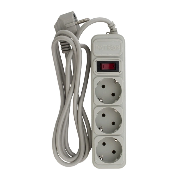Мережевий фільтр живлення Patron EXT-PN-SP-1032-GR, 1.8m Grey (EXT-PN-SP-1032-GR) - зображення 1