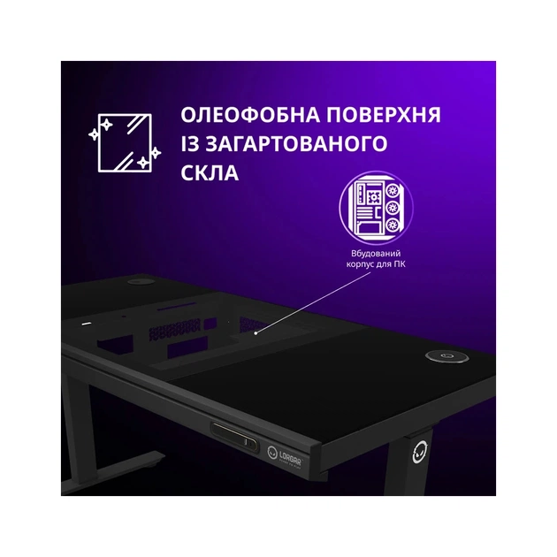 Комп'ютерний стіл Lorgar ELITE 90W Wood Black (LRG-DE90W) - picture 7