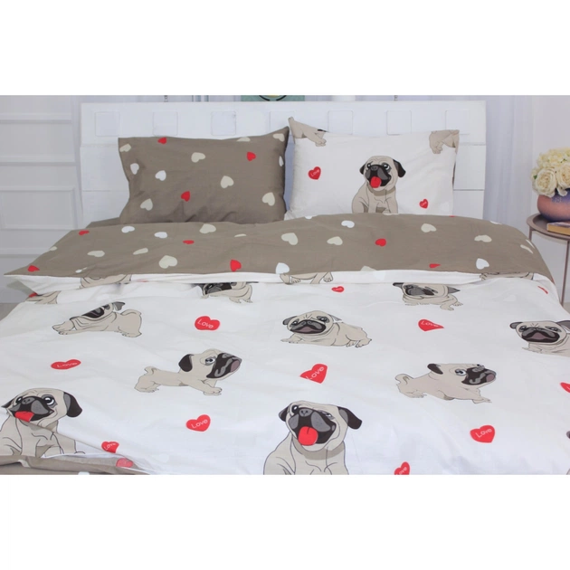 Постільна білизна MirSon Бязь Ranforce Elite 17-0566 Pug-dog 143х210 (2200004665542) - зображення 1