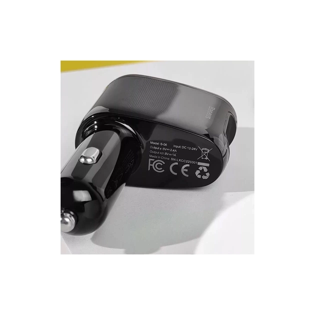 FM модулятор Baseus FM Launcher Locomotive 3.4 A 2 USB (CCHC000001) - зображення 10