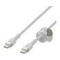 Дата кабель USB-C to USB-C 1.0m BRAIDED SILICONE white Belkin (CAB011BT1MWH) - зменшене зображення 3