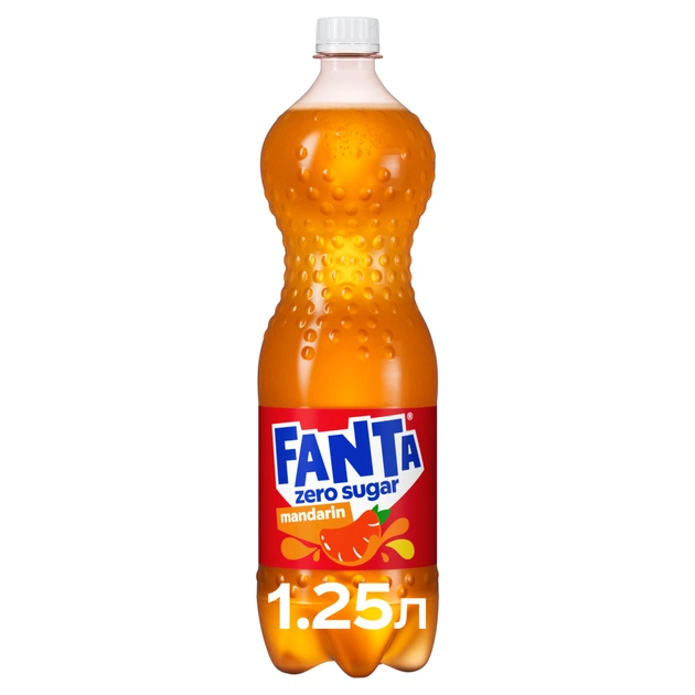 Напій Fanta Zero Sugar Безалкогольний сильногазований соковмісний Мандарин 1.25 л (5449000323781) - изображение 1