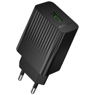 Зарядное устройство BOROFONE BAS72A USB QC3.0 18W black (6941991122637) изображение 1