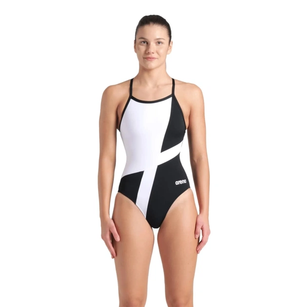 Купальник Arena Diamond Swimsuit Lightdrop Bac 007757-510 чорний, білий 38 (3468337387787) - изображение 1