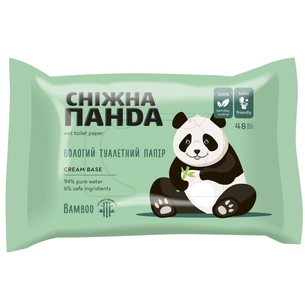 Туалетний папір Сніжна Панда Bamboo Вологий 48 шт. (4820183972637) зображення 1
