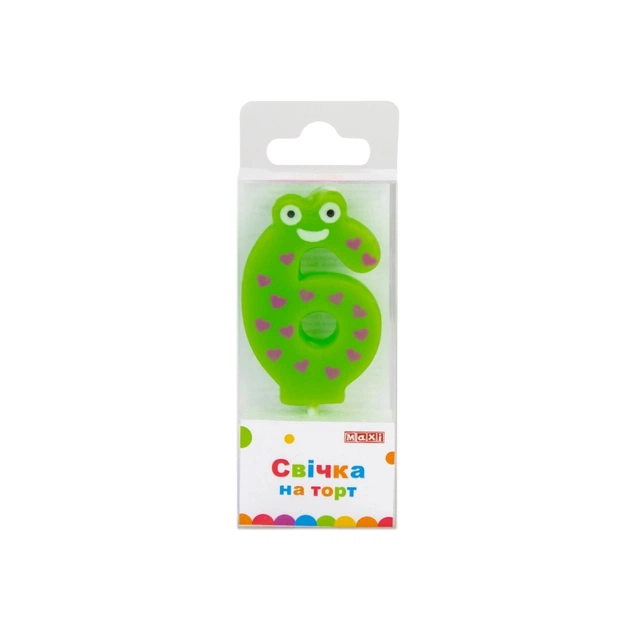 Свеча Maxi "6" 4,5 см, на торт (MX622053-6) - изображение 1