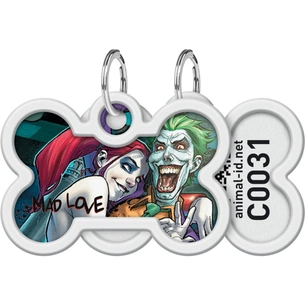 Адресник для тварин WAUDOG Smart ID з QR паспортом "Шалена любов", кістка 40х28 мм (0640-1007) зображення 1