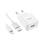 Зарядний пристрій HOCO C106A charger set(iP) White (6931474783899) - зменшене зображення 5