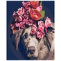 Картина по номерам Strateg Мордочка з квітами 40х50 см (SY6344) - зменшене зображення 1