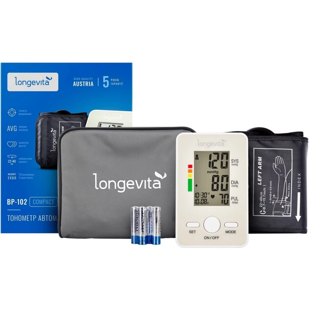 Тонометр Longevita Авт.вимір.артер.тиску LONGEVITA BP-102 Авт. вимір. артер. тиску (BP-102) - picture 1