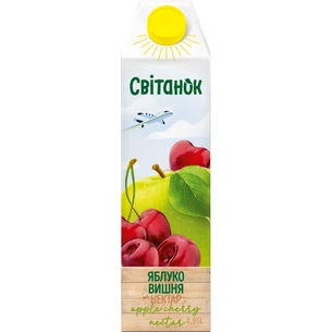 Сік Світанок Яблучно-вишневий нектар освітлений пастеризований 950 мл (4820209563771) зображення 1