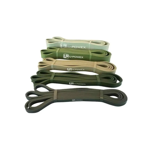 Еспандер U-Powex Pull up band набір 5шт 2.3-18.1kg Olive (UP_1060_5in_Olive) - зображення 4