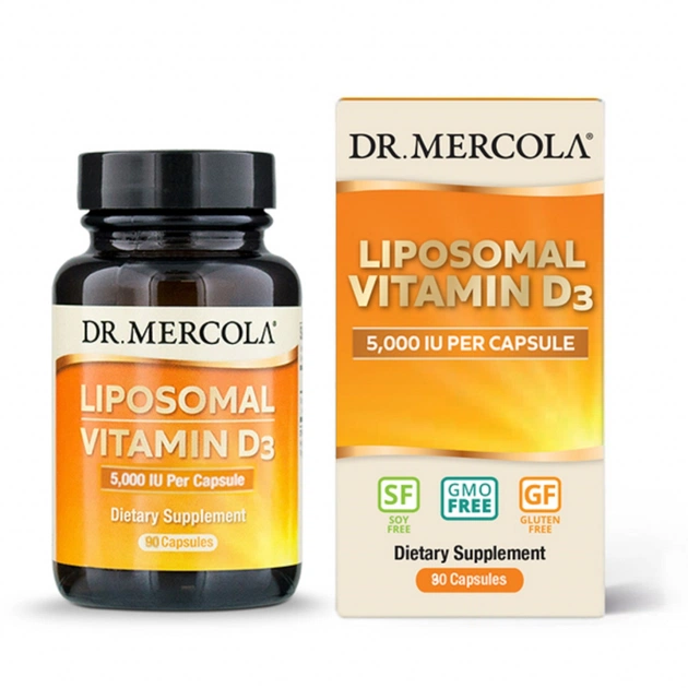 Вітамін Dr. Mercola Вітамін D3 ліпосомальна, 5000 МО, Liposomal Vitamin D3, 90 к (MCL-03200) - зображення 1