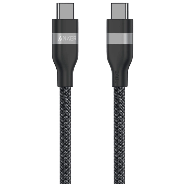 Дата кабель USB-C to USB-C 1.8m 240W upcycled-braided black Anker (A82E2H12) - зображення 1