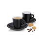 Набір чашок Kela Mattia з блюдцем для еспресо 4 предмета Чорний (12750) - зменшене зображення 2