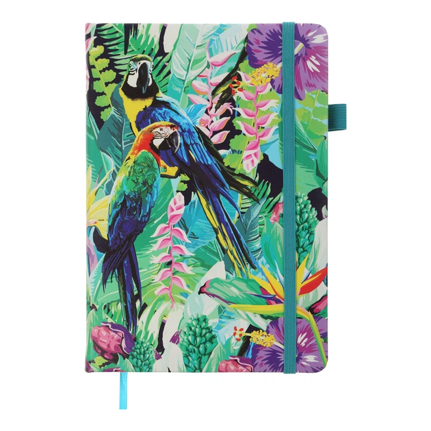 Книга записна Buromax EXOTIC А5 96 аркушів клітинка, бірюзовий (BM.295124-06) - зображення 1