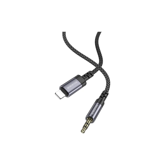 Кабель мультимедійний Lightning to 3.5mm M 1.0m grey BOROFONE (6941991118975) - зображення 4