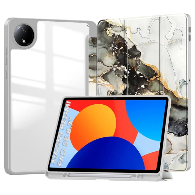 Чехол для планшета BeCover Soft Edge TPU Xiaomi Redmi Pad SE 8.7" Gray Marble (712575) - изображение 1