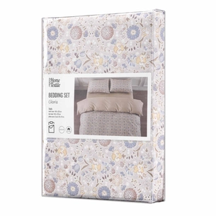 Постільна білизна Ardesto Gloria сатин польові квіти, бежевий полуториний євро 160х220 (ART1622WB) зображення 1