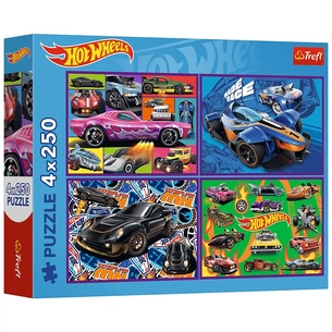 Пазл Trefl Hot Wheels Гоночный автомобиль 4х250 элементов (5900511133127) изображение 1