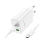Зарядний пристрій BOROFONE BN10 Sunlight 1xUSB-C PD65W + 1xUSB-A + cable USB-C to USB-C White (6974443388206) - зменшене зображення 4