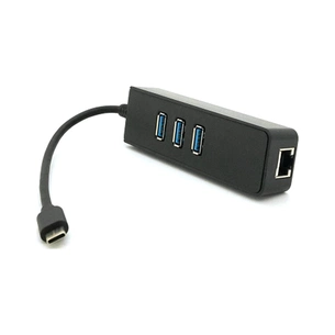 Концентратор Voltronic USB-C to 3xUSB 3.0 + RJ45 1000Mbps black (YT-TCA3H3+Et-W) зображення 1