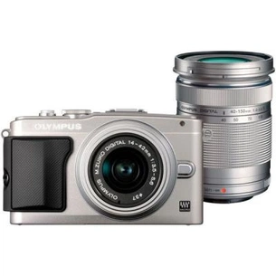 Цифровий фотоапарат Olympus E-PL5 DZK 14-42 mm + 40-150 mm silver (V205042SE020) зображення 1