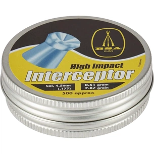 Пульки BSA Interceptor 4.5 мм, 0.51 г, 500 шт/уп (716A) изображение 1