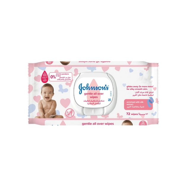 Дитячі вологі серветки Johnson’s baby Лагідна турбота 72 шт (3574661421810) - изображение 1