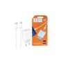 Зарядний пристрій Denmen USB-C PD20W 3.6A + cable USB-C to USB-C white (DM-DC06T-WH) - зменшене зображення 2