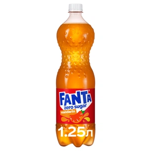 Напій Fanta Zero Sugar Безалкогольний сильногазований соковмісний Мандарин 1.25 л (5449000323781) зображення 1