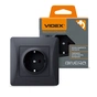 Розетка Videx BINERA 1ая із заземленням черн (VF-BNSK1G-BG) - уменьшенное изображение 4
