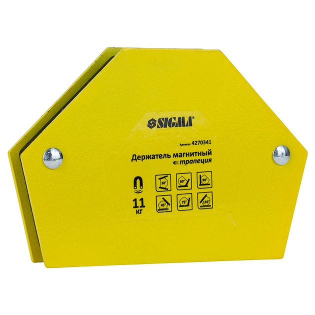 Магніт для зварювання Sigma трапеція 11кг 78x32x47x28.5мм (30,45,60,90,75,135 °) (4270341) - picture 3