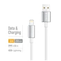 Дата кабель USB 2.0 AM to Lightning 2.0m 3A zinc alloy braided white ColorWay (CW-CBUL099-WT) - зменшене зображення 4