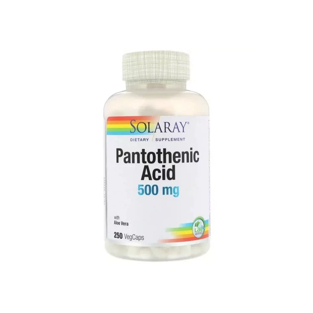 Витамин Solaray Пантотеновая кислота, Pantothenic Acid, 500 мг, 250 растите (SOR-04381) - изображение 1