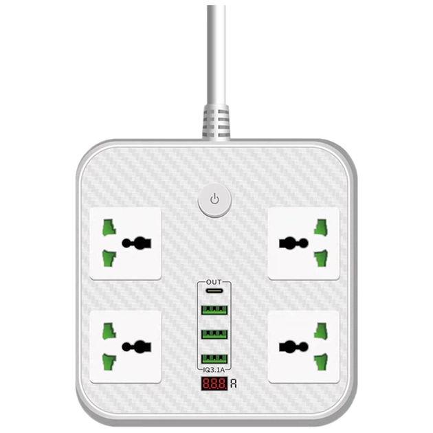 Мережевий фільтр живлення Voltronic TВ-Т90, 4роз, 3*USB White (ТВ-Т90-White) - зображення 1