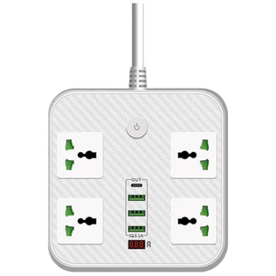 Мережевий фільтр живлення Voltronic TВ-Т90, 4роз, 3*USB White (ТВ-Т90-White) зображення 1