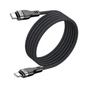 Дата кабель USB-C to USB-C 1.2m 60W 3A nylon black Acefast (6974316280217) - уменьшенное изображение 2