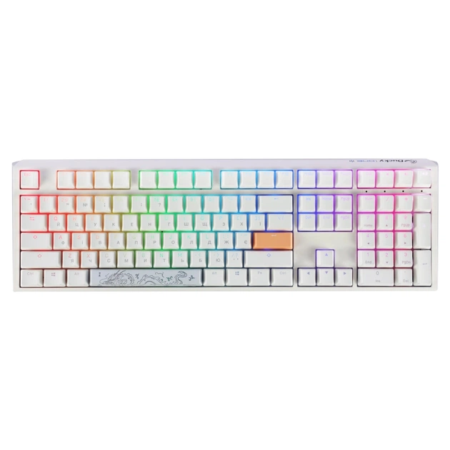 Клавіатура Ducky One 3 Cherry MX Blue RGB UA USB White (DKON2108ST-CUAPXPWWWSC1) - зображення 1