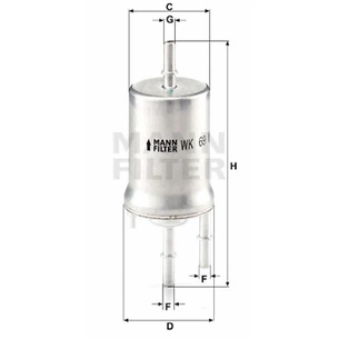Фільтр паливний Mann WK69 зображення 1
