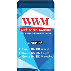 Стрічка до принтерів 13мм х 10м STD п. Black WWM (R13.10SR) зображення 1