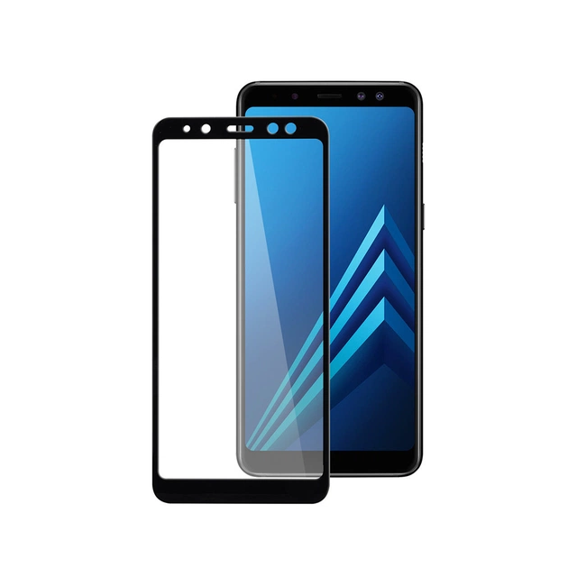 Стекло защитное PowerPlant Full screen Samsung Galaxy A8+ (2018), Black (GL605439) - изображение 1