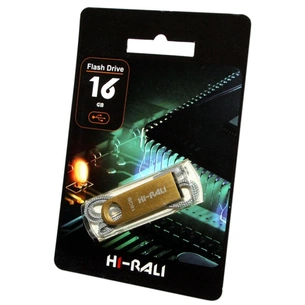 USB флеш накопичувач Hi-Rali 16GB Rocket Series Gold USB 2.0 (HI-16GBSHGD) зображення 1