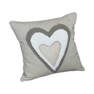 Подушка Прованс декоративна Серденько трикольорове 45х45 см (033342) зображення 1