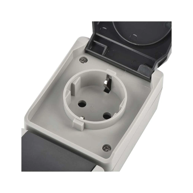 Розетка EMOS вертикальна зовнішня IP44 Сіро-чорна (A1396.3) - picture 6